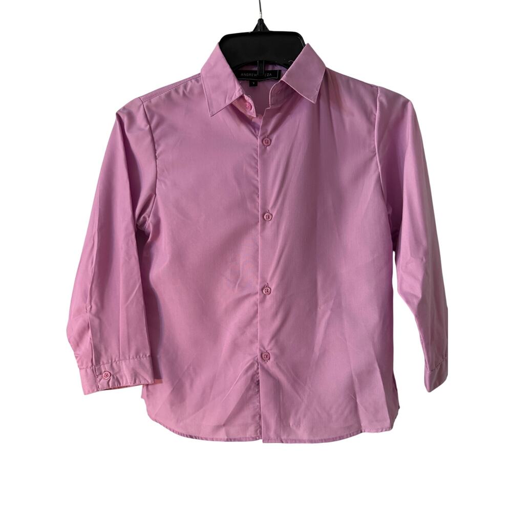 Purple Andrew Fizza Boys Button Up Shirt Size 7 Long Sleeve
